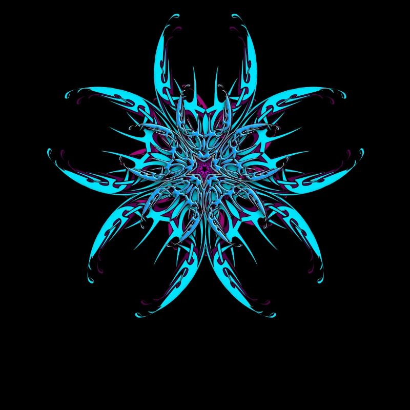 Psychedelisches Mandala Muster Blau Goa