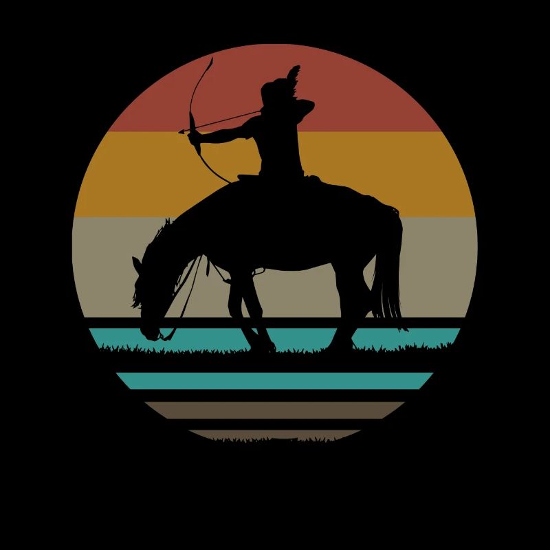 Rétro Indien cheval flèche et arc cadeau
