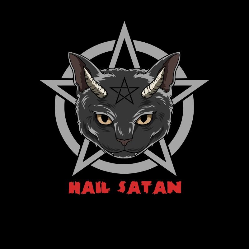 Hail Satan Katze - Cat In Pentagram