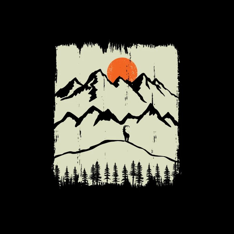 Steinbock Berge Sonne Geschenk