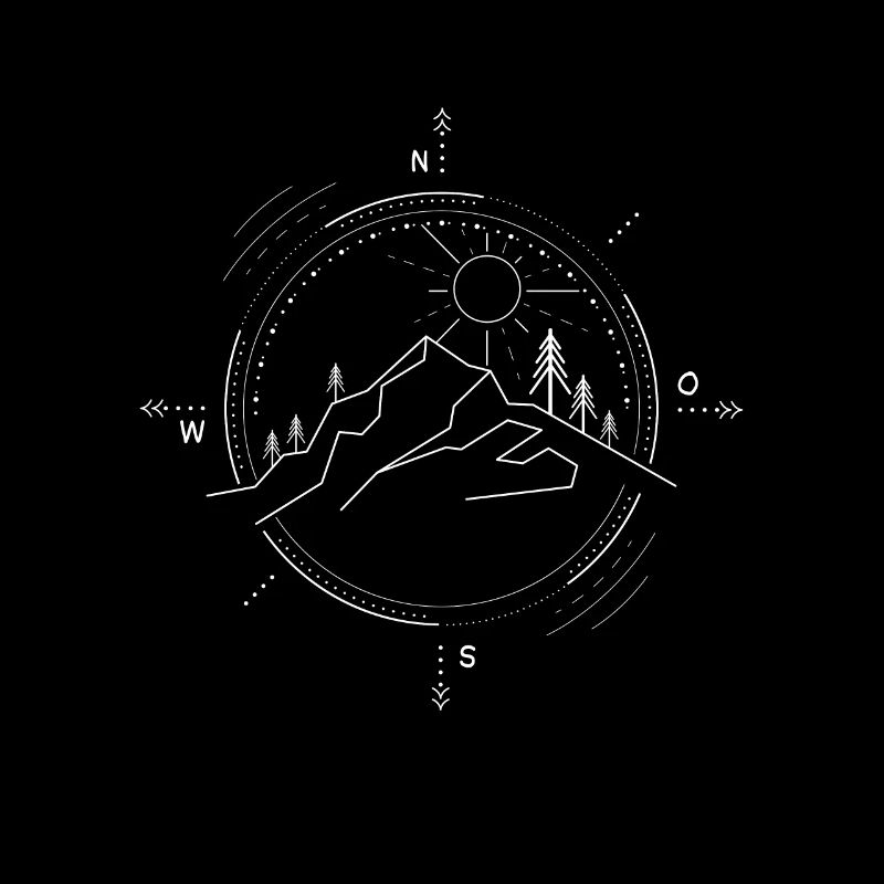 Wandern Kompass Design