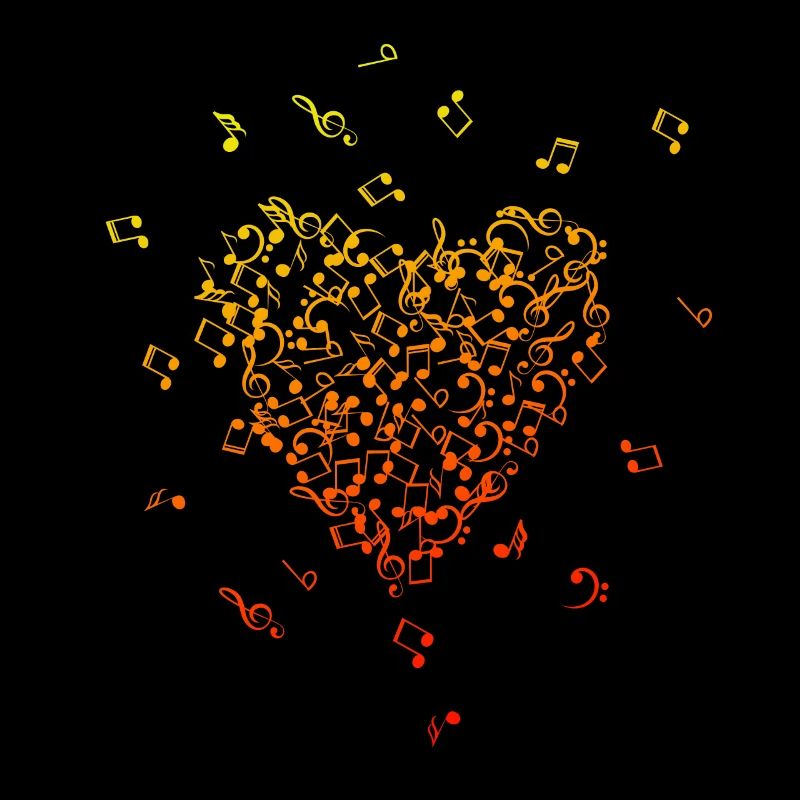 Musique coeur Notes musicales Clés de partition