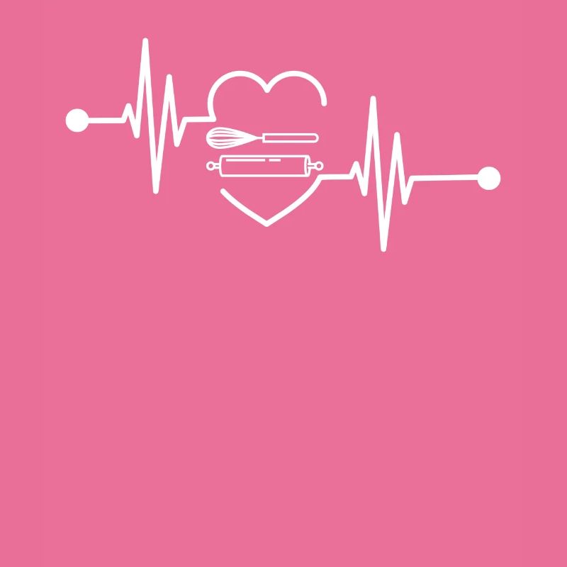 Rolling Pin Heartbeat Funny Baking Cool Baker