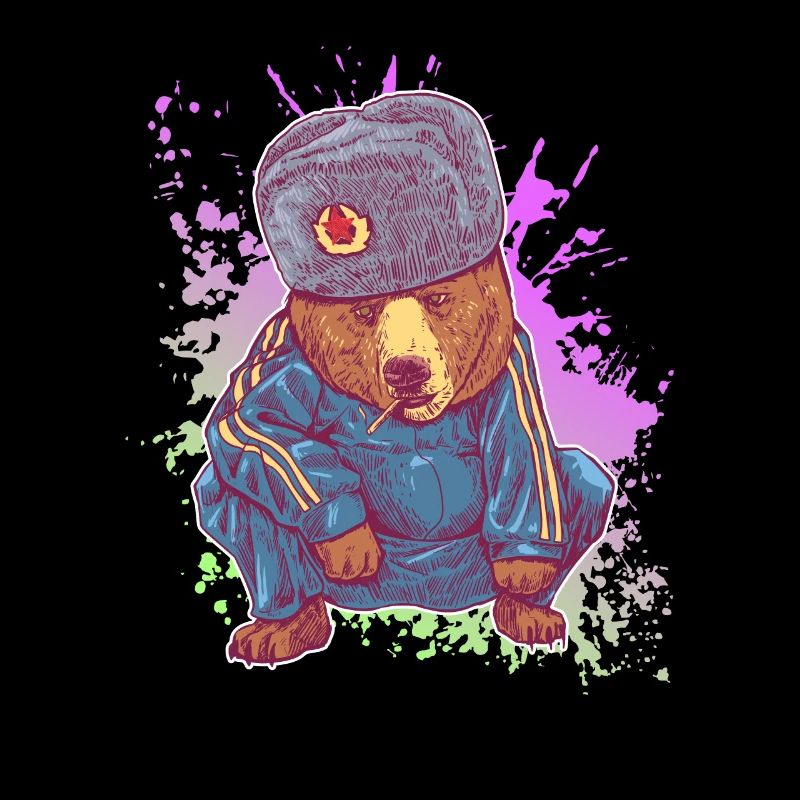 Funny Siberian bear at Russian squat