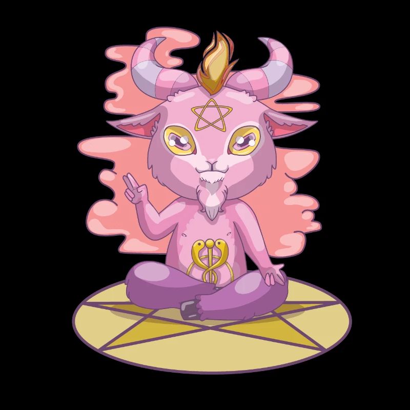 Pastel Goth Baphomet, Anime Witchcraft Baby