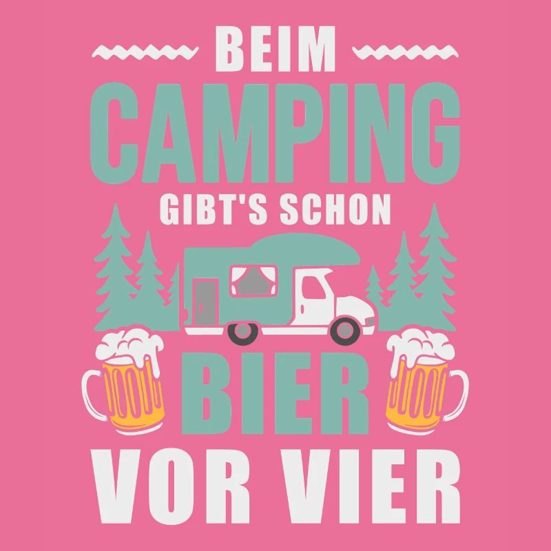 Camping Bier vor vier Wohnmobil Camper