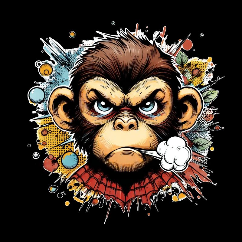 Affe angry schimpanse cartoon