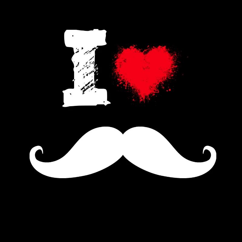 Ich liebe Schnurrbart Bart Schnauzbart Herz Love