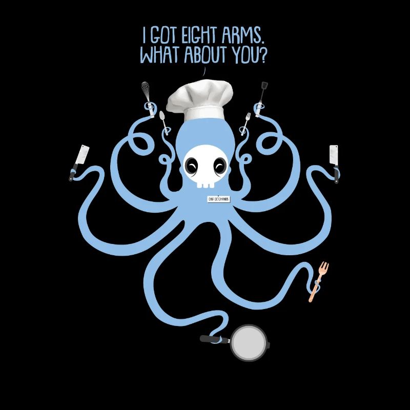 Pieuvre cadeau sort chef chef poêle fourche