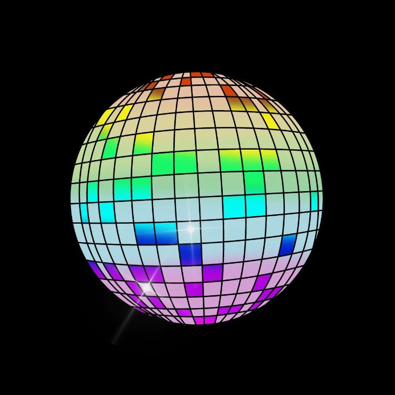 boule disco colorée