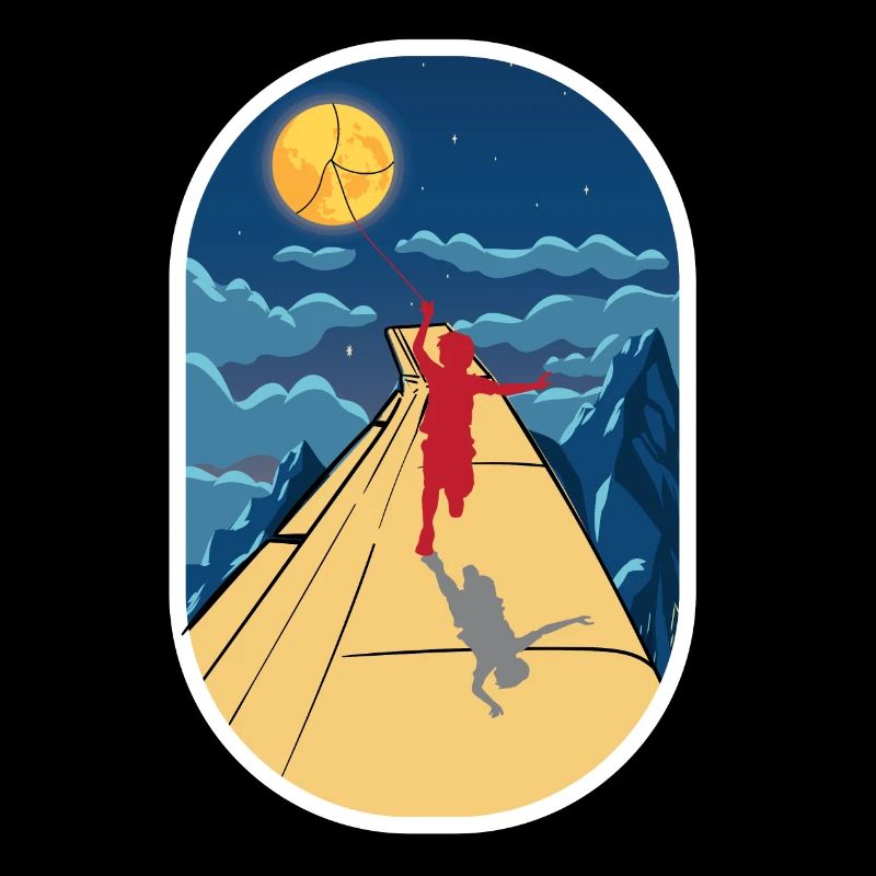 Child wing plane full moon window shirt