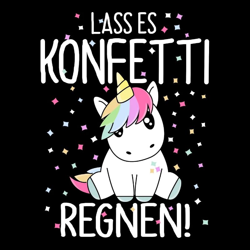 Lass es Konfetti regnen Einhorn