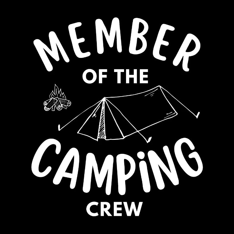 Mitglied der Camping Crew lustig