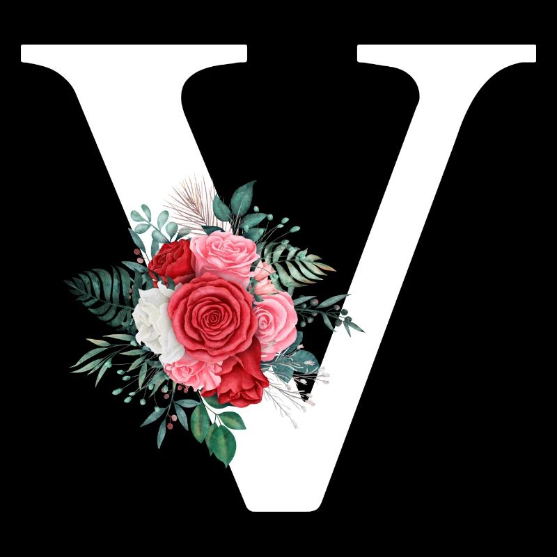 Red Floral V Letter