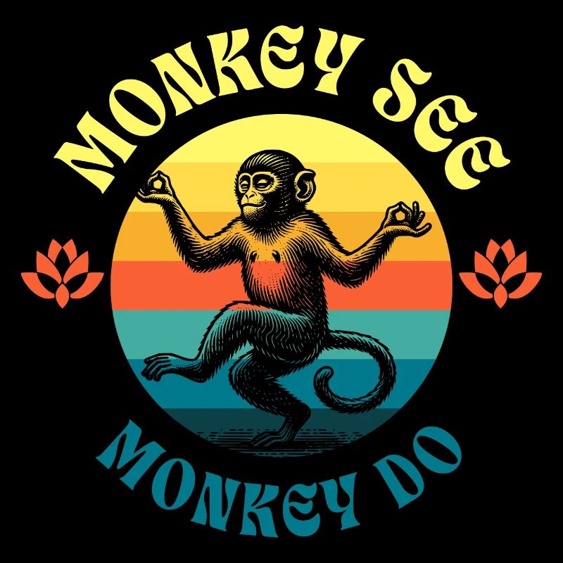 Monkey see, monkey do - meditating ape