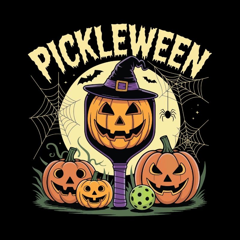 Pumpkin Pickleween Pickleball Player Halloween