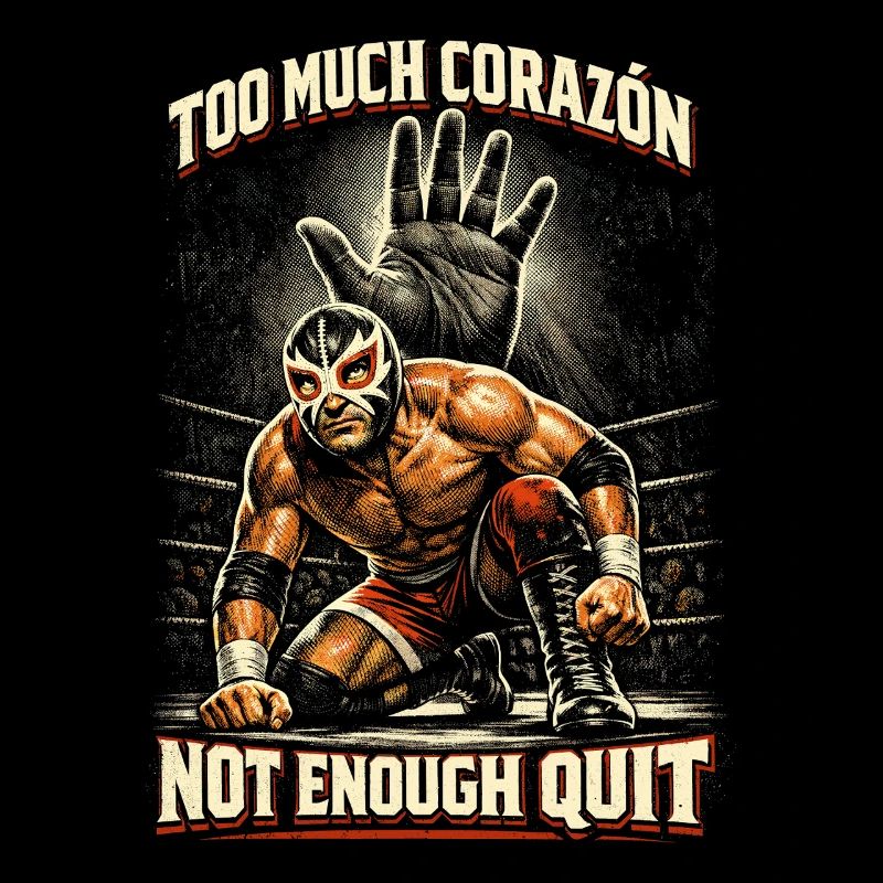 Lucha Libre Luchador Too Much Corazon