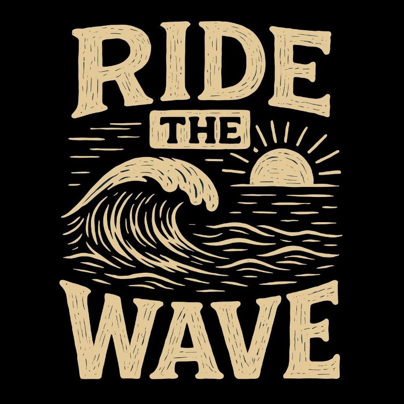 SURF THE WAVE Déclaration vintage des vagues surf