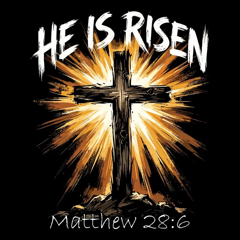 Easter He Is Risen Jesus Cross Christian