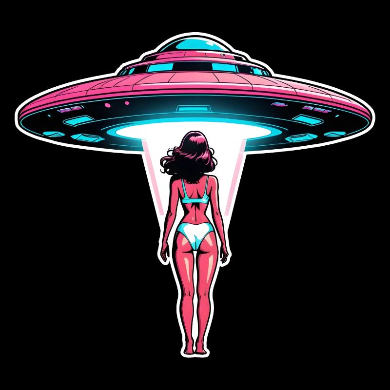 Frau wird in UFO entführt.