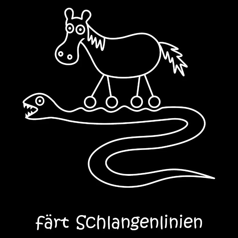 färt Schlangenlinien, Pferd mit Rädern, Schlange