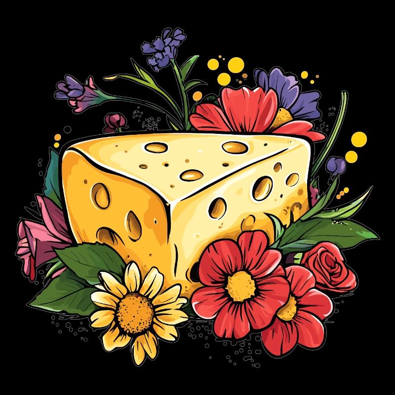 Cheese with flowers