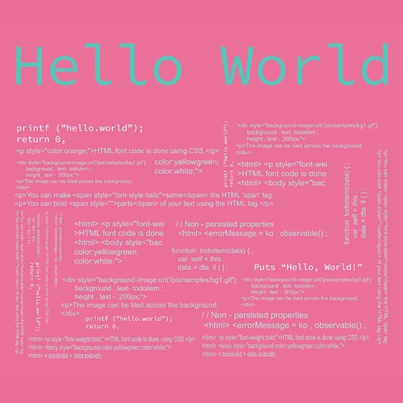 Hello World - Computer Pr... Programmeur & Nerd