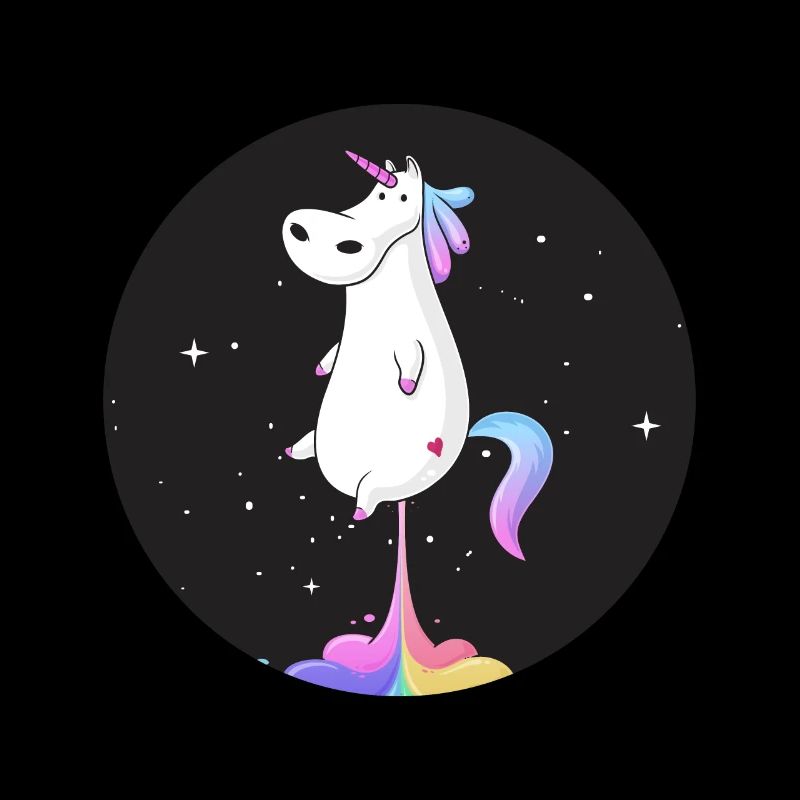 Licorne Merde Funny Space Edition Tee Magique