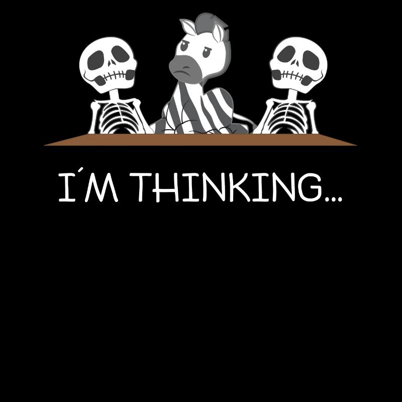 Zebra - Zebras - Zebra T-Shirt - Thinker