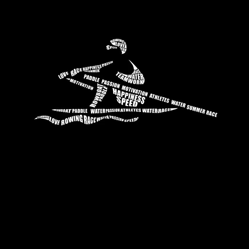 Rowing Word Art Kayaking Équipe de rameurs Canoë Kayak