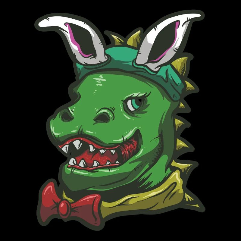 Easter Rex Bunny Drawing Funny Rabbit Dinosaur