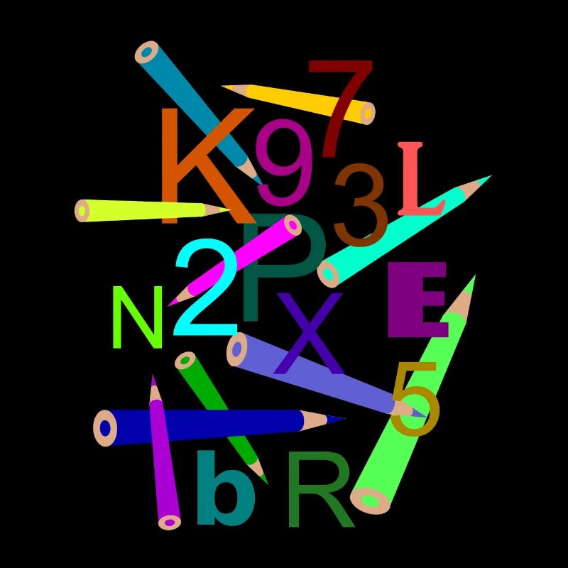 Conception de souris Fleda: lettres, chiffres et stylos