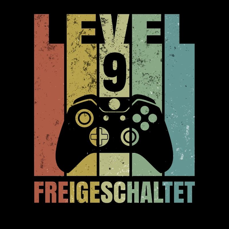 Level 9 freigeschaltet Geburtstagsshirt Geschenk