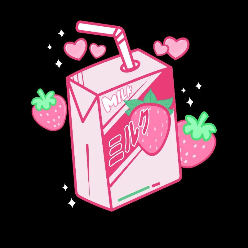 Erdbeermilch, Japanisch, Kawaii, Erdbeermilch