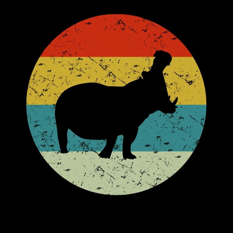 hippopotame vintage rétro