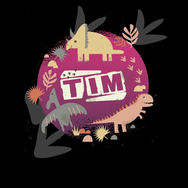 TIM - Beautiful boy name with cute dinosaurs
