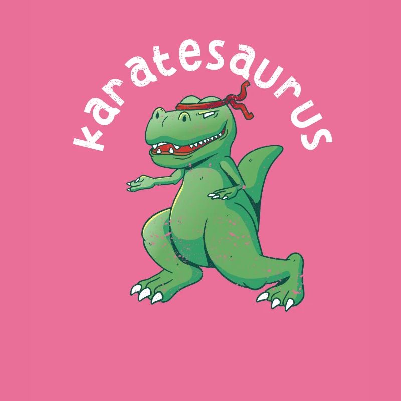 Karatesaurus Trex Karate Funny Dinosaur Fight