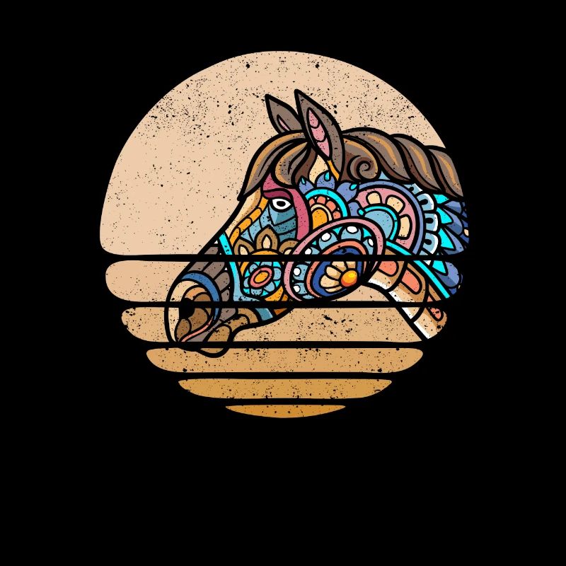 Pferd Stammes-abstrakte Kunst Native American