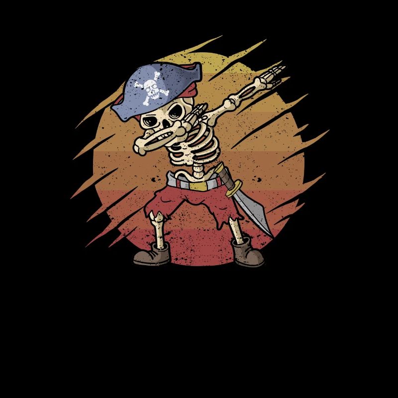 Halloween Dabbing Pirate Squelette Drôle Dab Danse