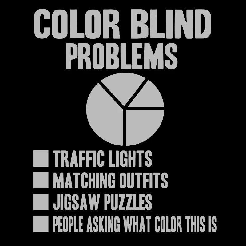 Color Blind Problems Pie Chart Funny Color Blind