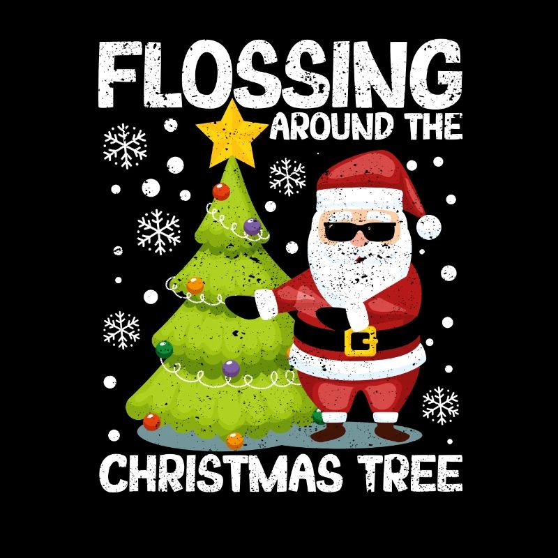 Flossing around the Santa Claus tree