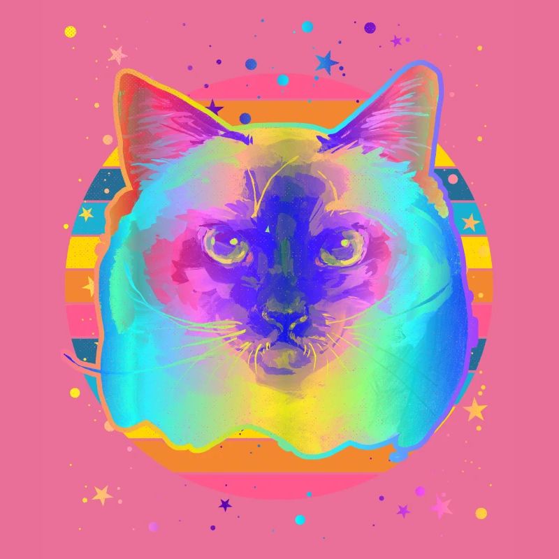 Birman Cat Rainbow Space Noir