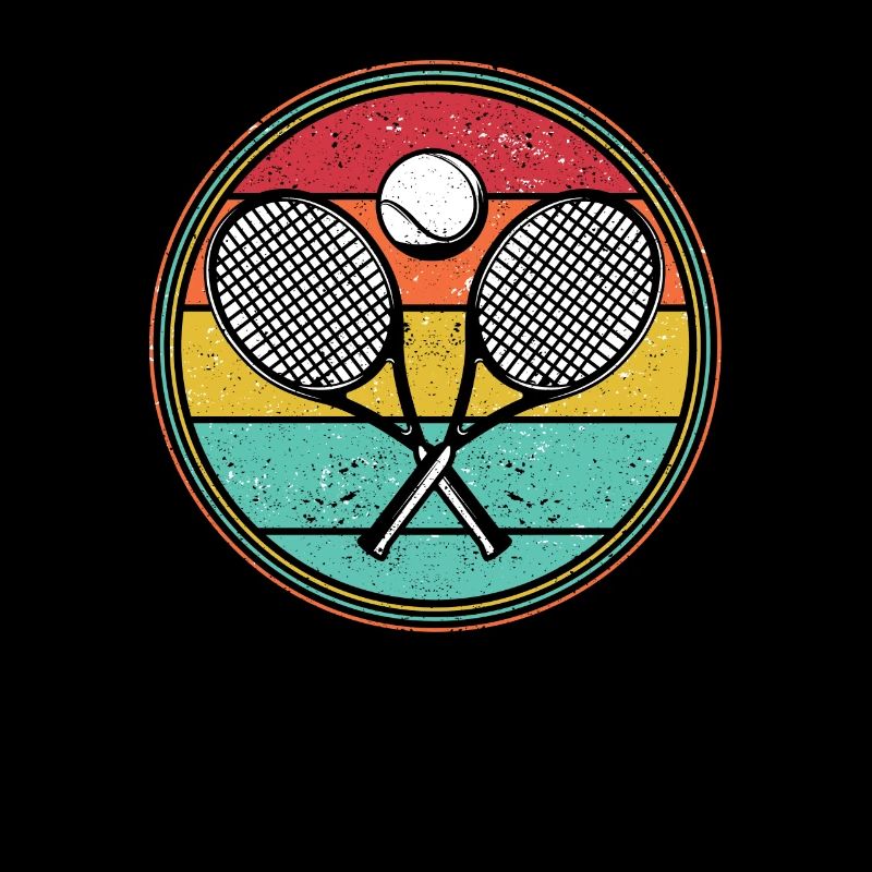 Tennis Player Retro Sunset Racket Ball