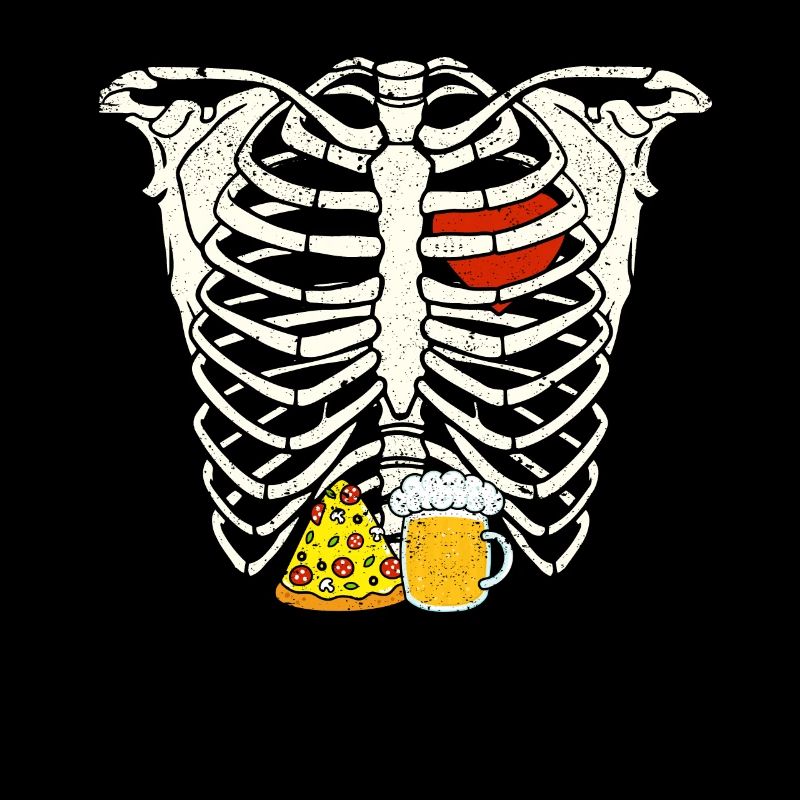 Daddy Skeleton Halloween Beer Pizza Drôle Enceinte