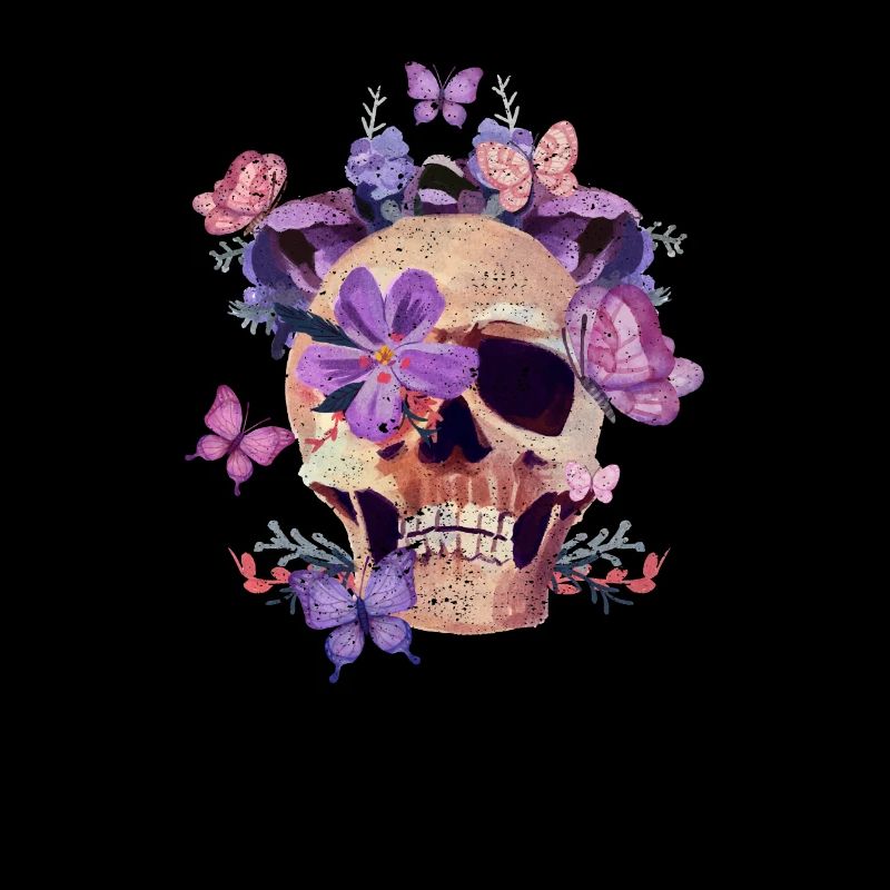 Crâne fleuri Halloween Butterfly Trick