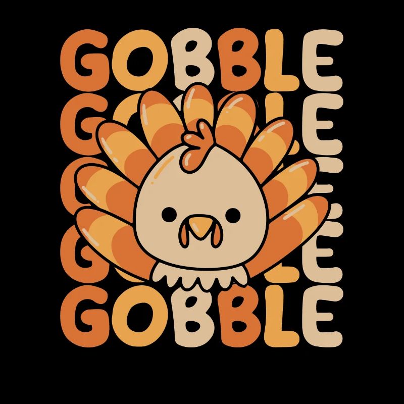Cute Gobble Gobble Turkey Pilgrim Toddler Thanks