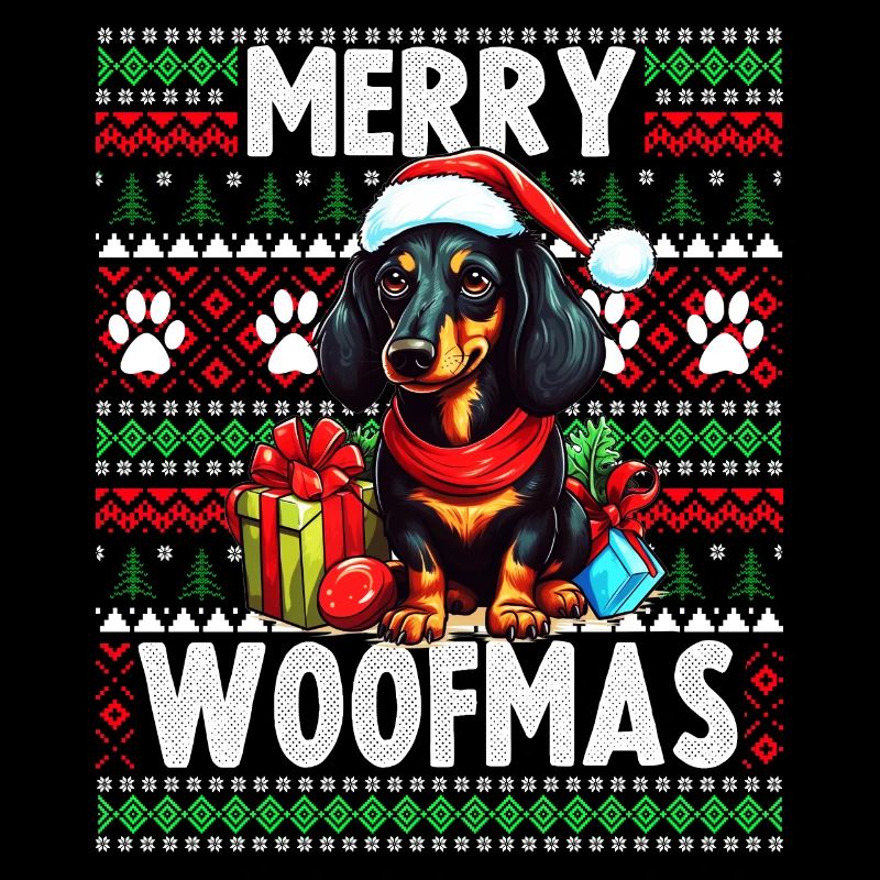 Dackel Hund Lustige Weihnachten Hässlicher Pullover