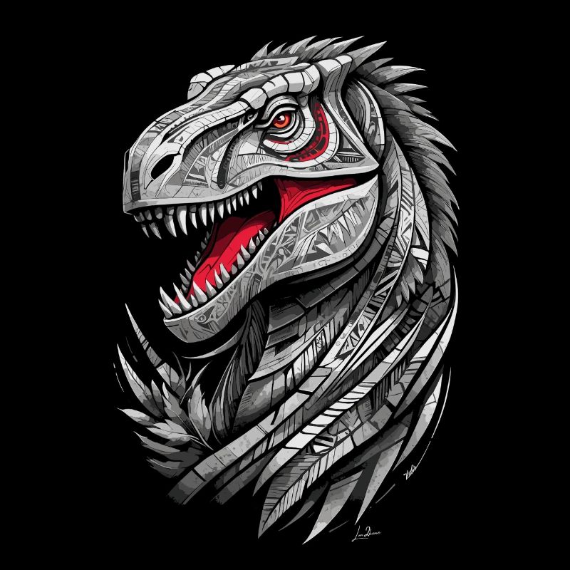 Geometrischer T-Rex Dinosaurier