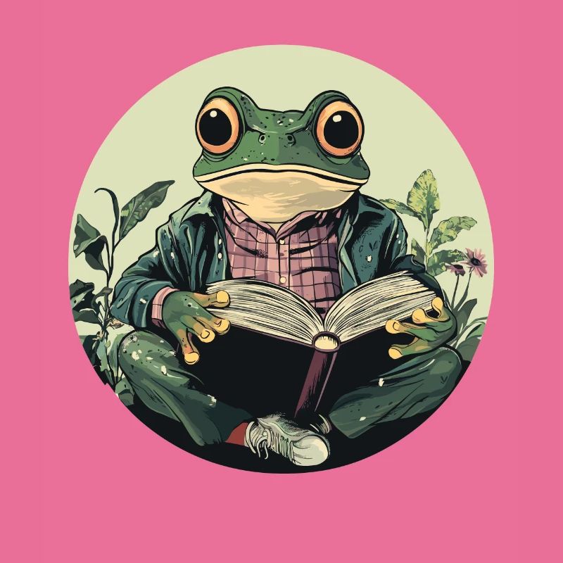 Cottagecore Frog with Book