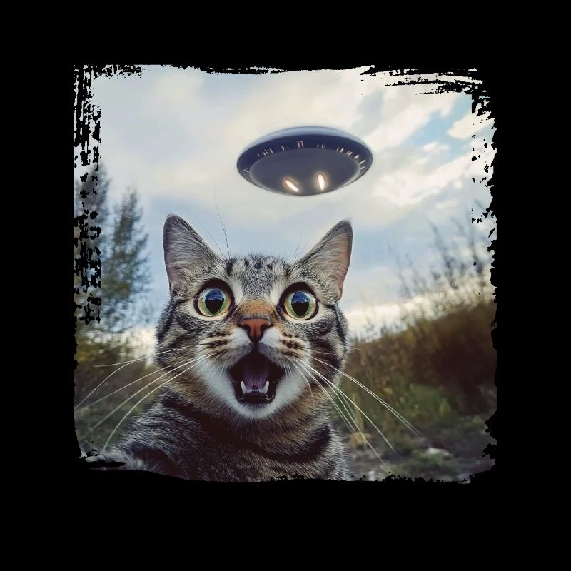 Drôle de chat Selfie OVNI Meme cadeau